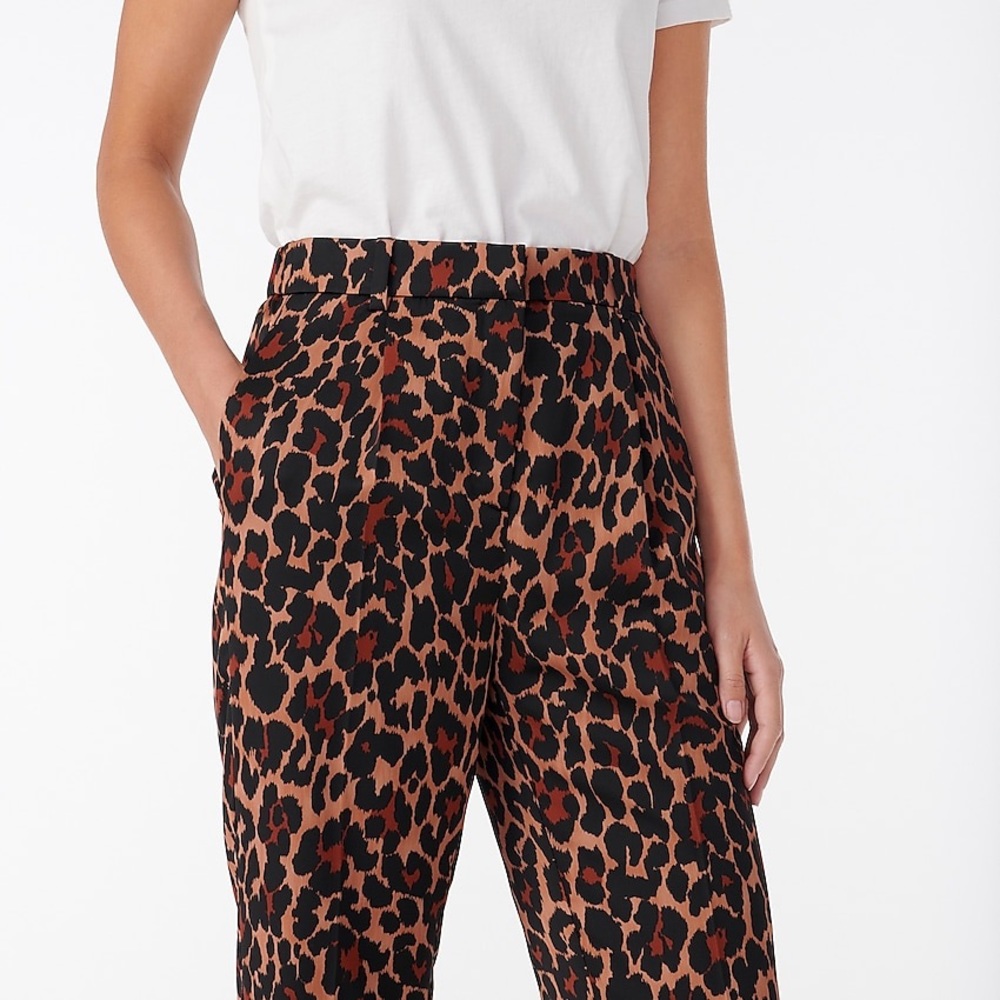 J Crew High Rise Wide Leg Trouser in Leopard😍